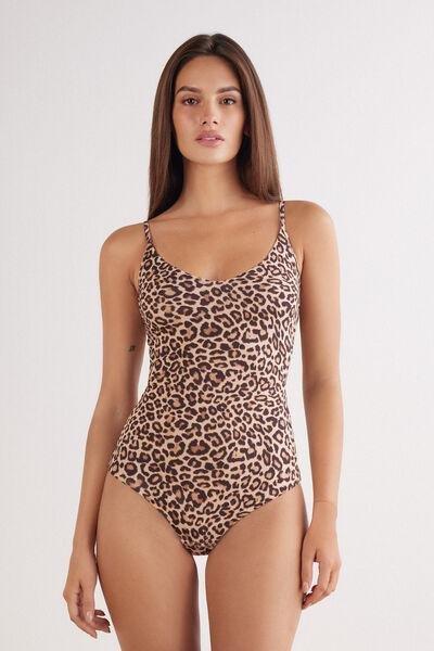 Brown Animal Print Pretty Savage Fresh Bamboo Bodysuit, , large image number 0