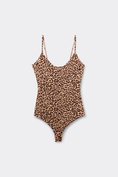 Brown Animal Print Pretty Savage Fresh Bamboo Bodysuit, , large image number 1