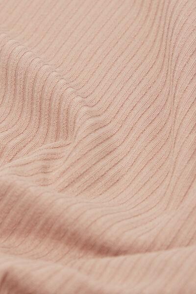 Beige Your Every Wear Ribbed Bodysuit, , large image number 4