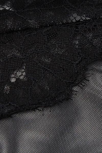 Black Sheer Glamour Tulle And Lace Bodysuit, Black, large image number 8