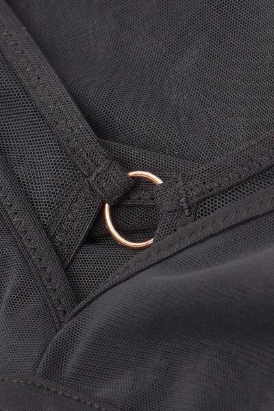 Black Modern Attitude Tulle Bodysuit, Black, large image number 5