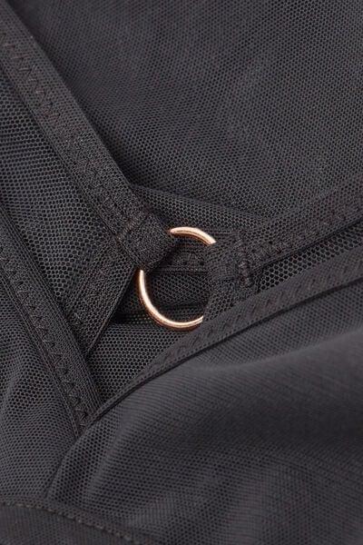 Black Modern Attitude Tulle Bodysuit, Black, large image number 6