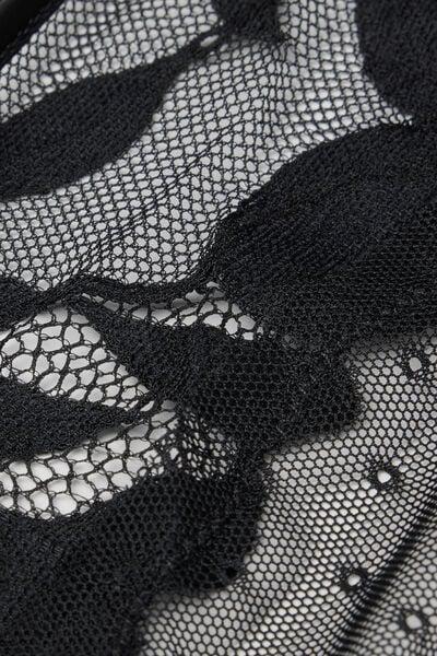 Black All About Flowers Lace And Tulle Bodysuit, Black, large image number 5