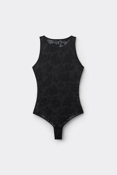 Black Softer Than A Kiss Round Neck Bodysuit, Black, large image number 2