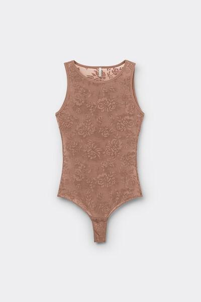 Beige Softer Than A Kiss Round Neck Bodysuit, Brown Mocha, large image number 4