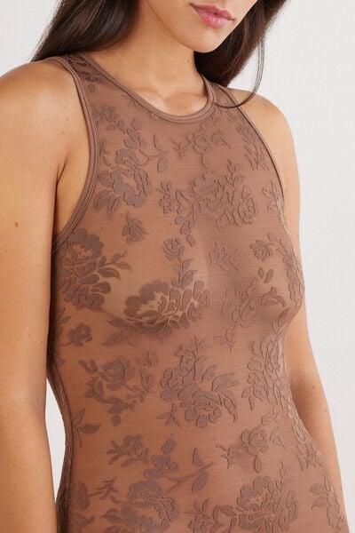 Beige Softer Than A Kiss Round Neck Bodysuit, Brown Mocha, large image number 6