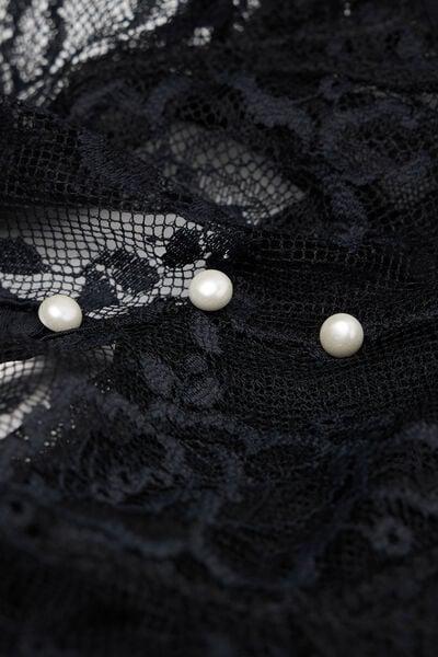 Black La Vie En Rose Sleeve-Less Lace Bodysuit, Black, large image number 6