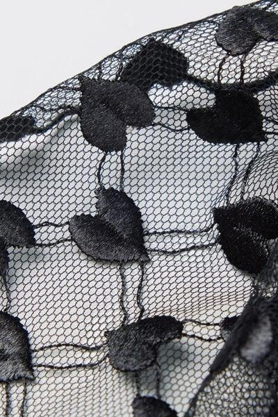 Black The Love Club Lace Bodysuit, Black, large image number 4