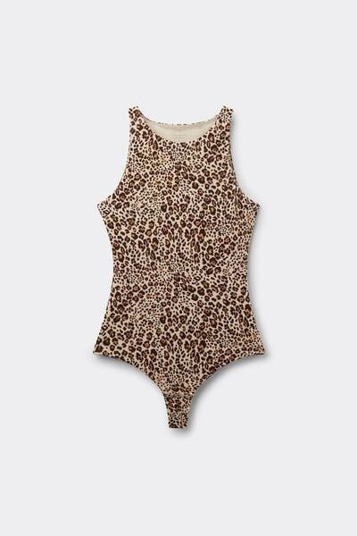 Brown Animal Print Simply Iconic Fresh Bamboo Bodysuit, 5601_061K, large image number 3