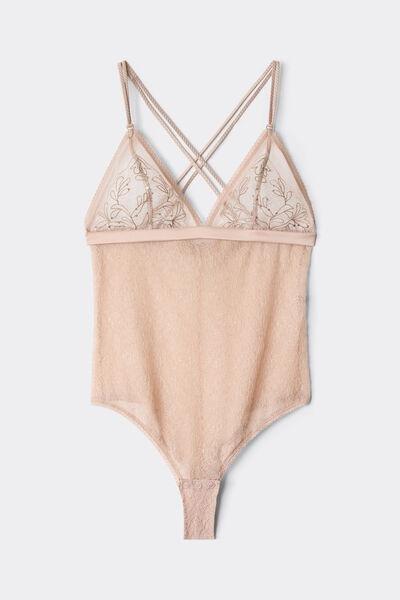 Beige Feel Luxurious Embroidered Tulle Bodysuit, 5601_185K, medium