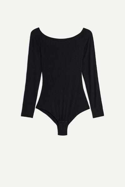 Black Off-The-Shoulder Bodysuit, , large image number 2