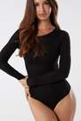 Intimissimi - Black Long-Sleeve Bodysuit In Modal And Cashmere, Women