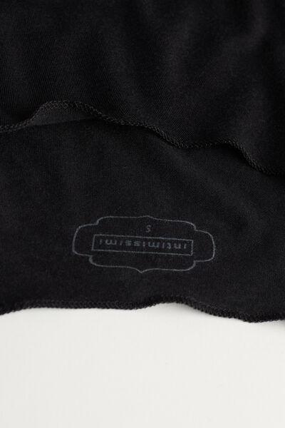Black Long-Sleeve Bodysuit In Cashmere, , large image number 4
