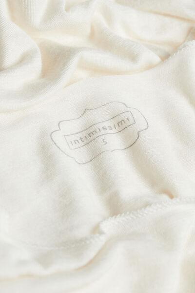 White Long-Sleeve Bodysuit In Cashmere, , large image number 5