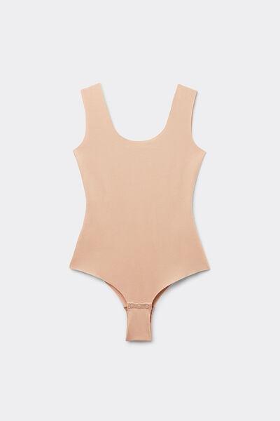 Intimissimi - Beige Supima Cotton Scoop Neck Bodysuit