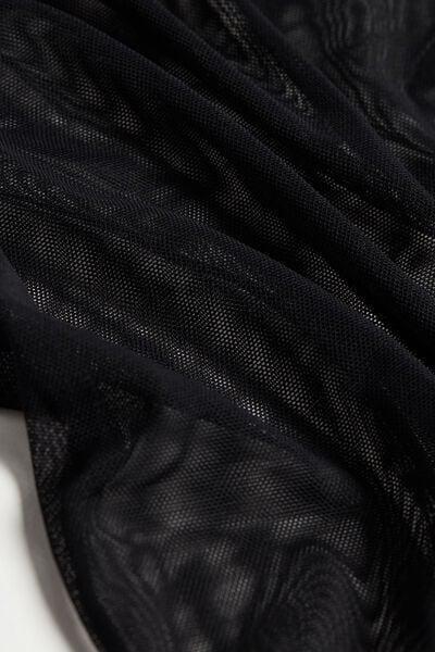 Black Long-Sleeved Sheer Bodysuit, Black, large image number 11