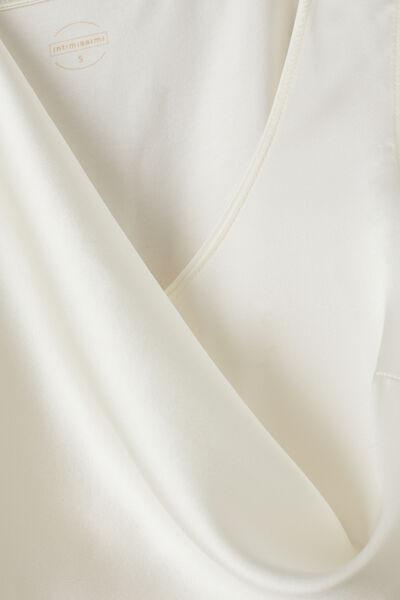 White Silk And Modal Vest, Powder White, large image number 4