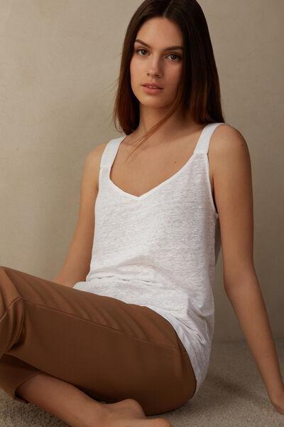 White Linen Camisole, , large image number 1
