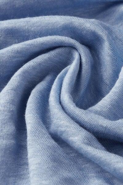 Blue V-Neck Linen Camisole, 5601_550J, large image number 4