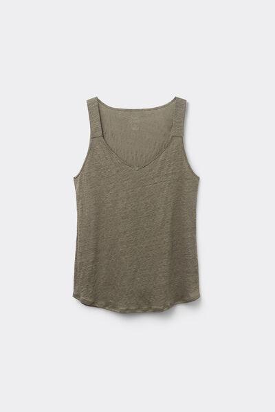 Green Linen Camisole, , large image number 1