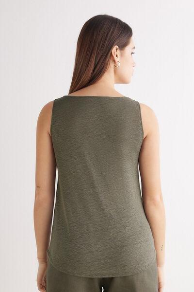 Green Linen Camisole, , large image number 3