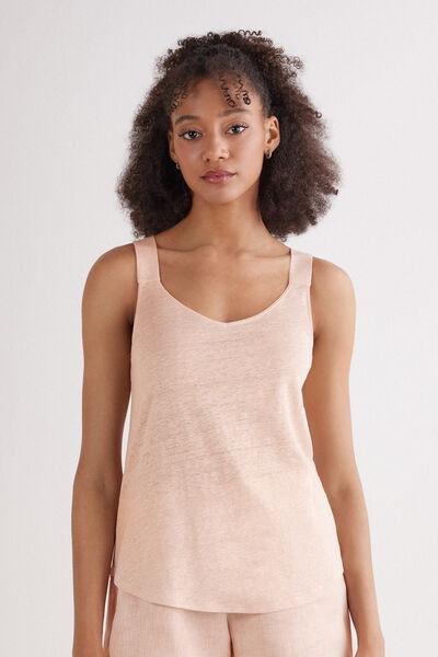 Pink Linen Camisole, , large image number 0