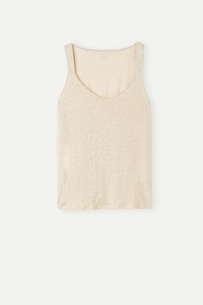 Beige Rope Linen Camisole, , large image number 2