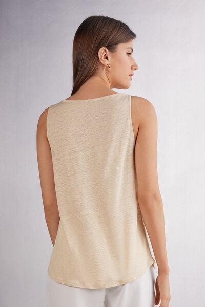 Beige Rope Linen Camisole, , large image number 3