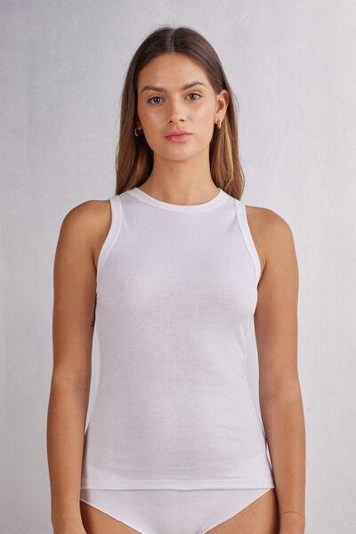 Intimissimi - WHITE Ribbed Supima Cotton Vest