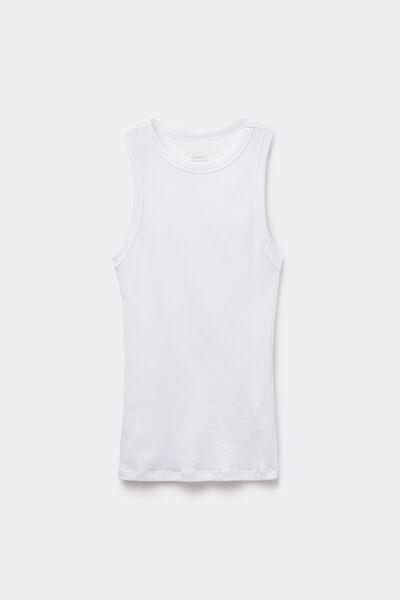 White Ribbed Vest, , large image number 2