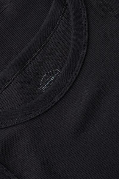 BLACK Ribbed Supima Cotton Vest, , large image number 4