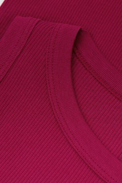 Pink Ribbed Superior Cotton Vest Top, 5601_110K, large image number 4