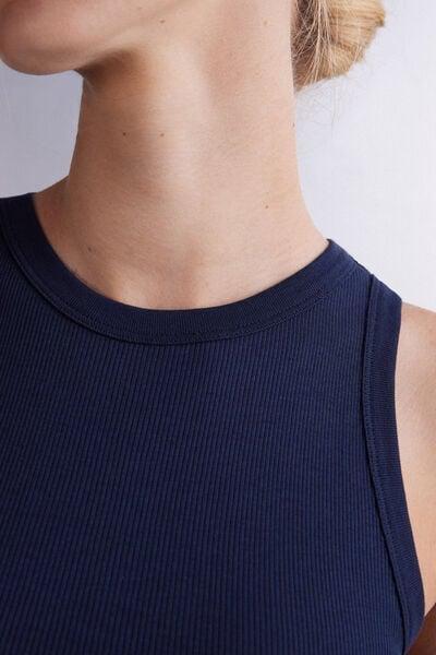 Blue Ribbed Vest, Intense Blue, large image number 5