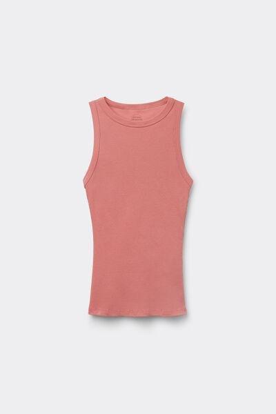 Pink Ribbed Vest Top, 5601_849J, large image number 2