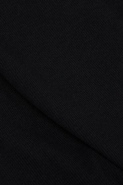Black Ribbed Superior Cotton Crop Top, Black, large image number 4