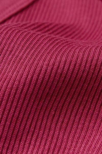 Pink Ribbed Superior Cotton Crop Top, 5601_110K, large image number 4