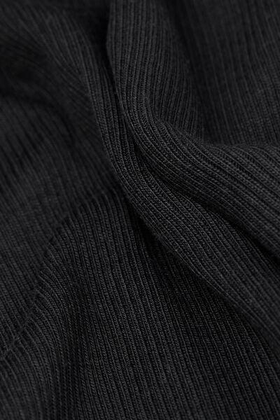 Black Ribbed Superior Cotton Crossover Cami, Black, large image number 4