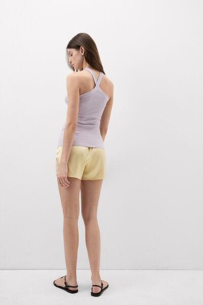 Lilac Ribbed Superior Cotton Crossover Cami, 5601_056K, large image number 2