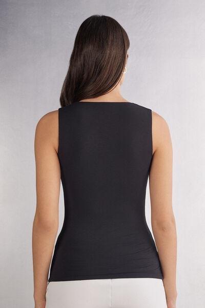 Black Wide Straps Vest Top, , large image number 3
