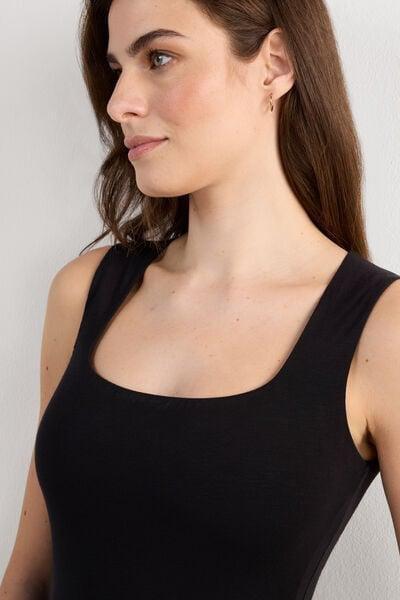 Black Wide Straps Vest Top, Black, large image number 5