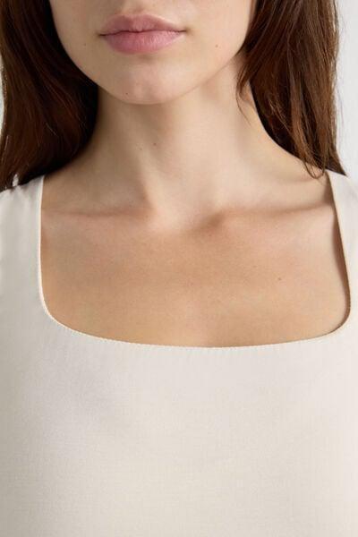 Cream Wide Straps Vest Top, Vanilla Ivory, large image number 5