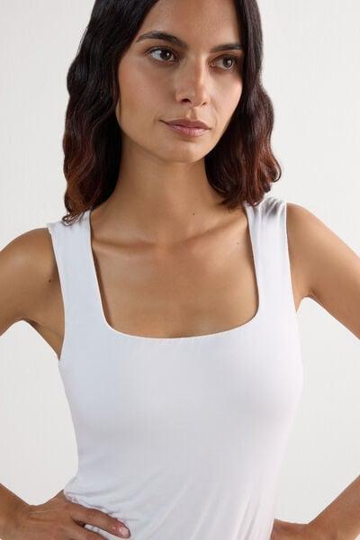White Wide Straps Vest Top, Milk White, large image number 0