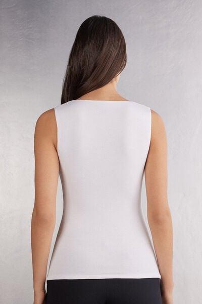 White Wide Straps Vest Top, Milk White, large image number 2