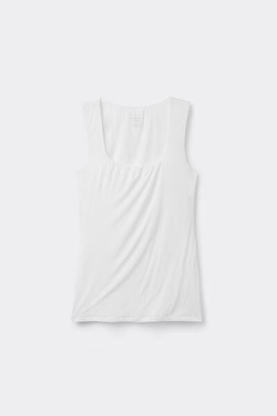 White Wide Straps Vest Top, Milk White, large image number 3