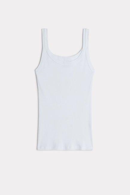 White Racerback Vest Top, White, large image number 8
