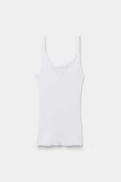 White Racerback Vest Top, White, large image number 9