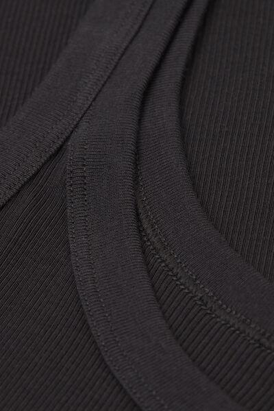 Black Supima Cotton Racerback Vest Top, , large image number 7