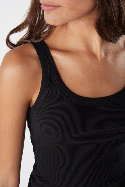 Black Supima Cotton Racerback Vest Top, , large image number 8