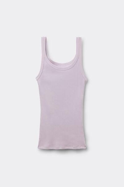 Lilac Superior Cotton Racer Back Vest Top, 5601_056K, large image number 3