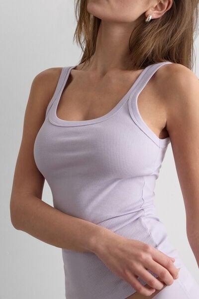 Lilac Superior Cotton Racer Back Vest Top, 5601_056K, large image number 5